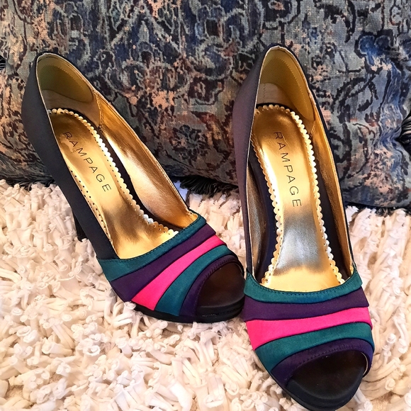 Y2K Silk Colourblock Stilettos - Picture 1 of 4